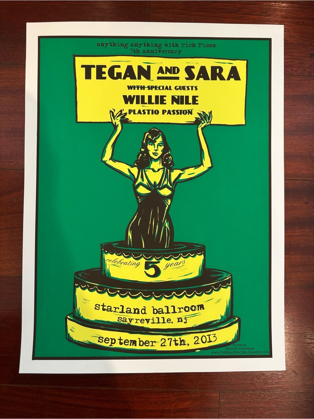 2013 Green and Yellow Tegan and Sara Concert Poster